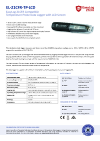 Thumbnail of document Data Sheet - EL-21CFR-TP-LCD  Thermistor Probe Logger with Display